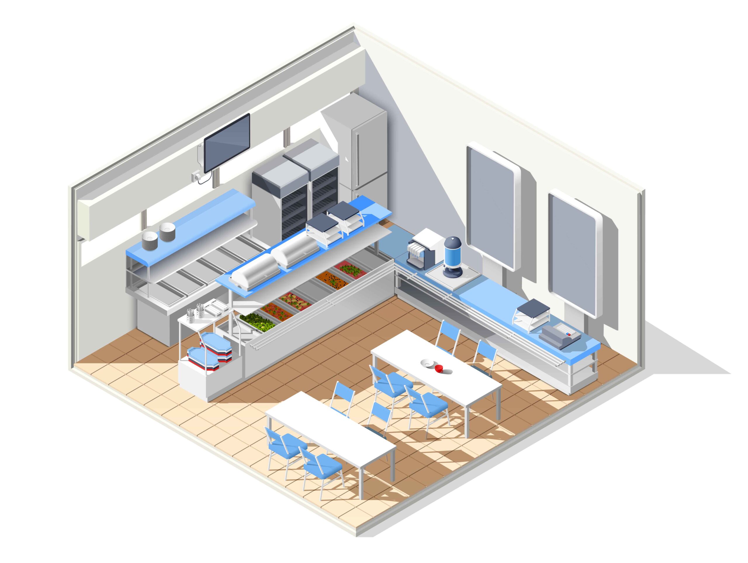 da gang xin eating house isometric composition